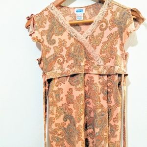 Pink floral wrap tunic top